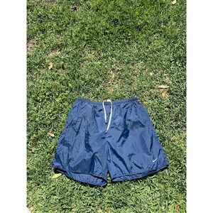 Vintage Nike Men's Athletic Shorts Size XL Blue Logo Drawstring Relaxed